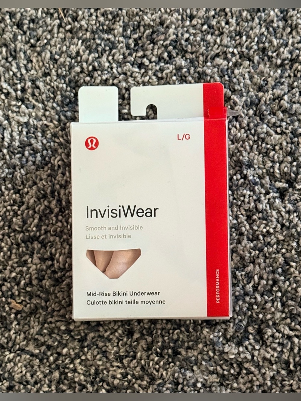 lululemon InvisiWear Mid-Rise Bikini Underwear Mink Size Large NWT